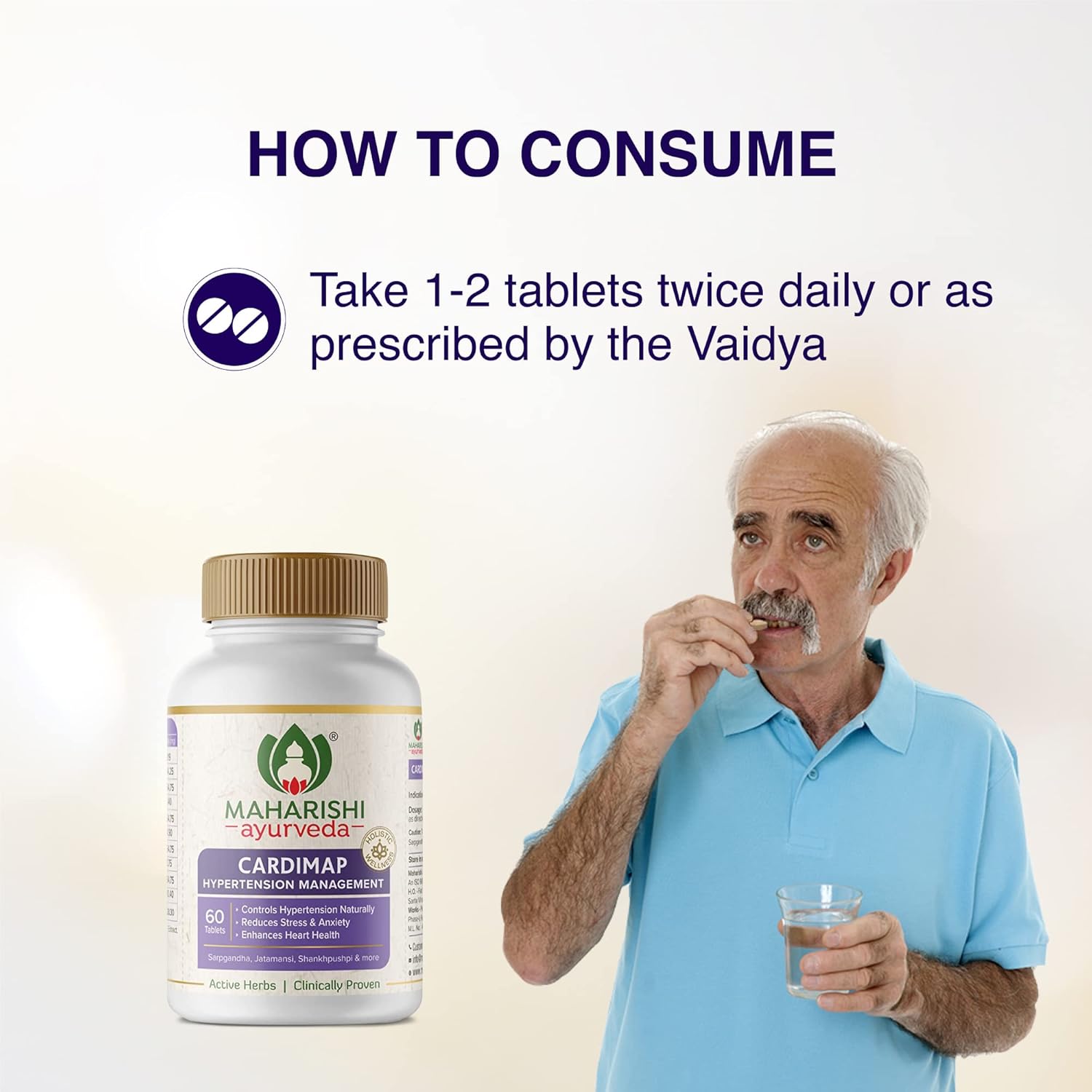 Maharishi Ayurveda Cardimap | Helps Normalises Blood Pressure Naturally 60 Tablets x 2