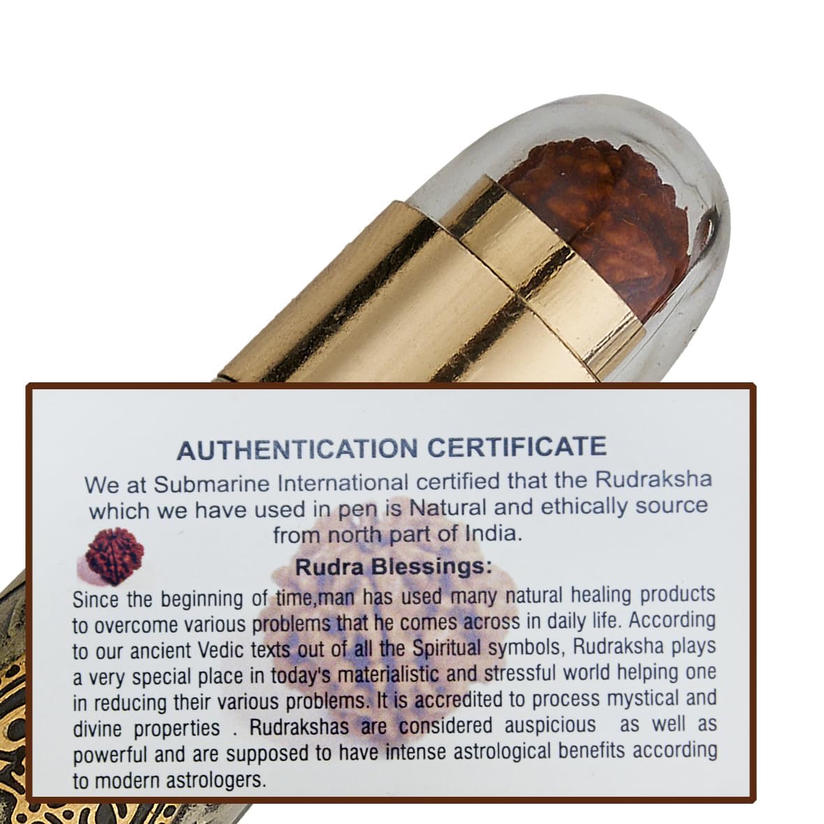 Submarine Rudraksha Series Premium Gold Color Metal Ball pen