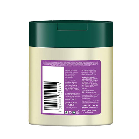 Biotique White Orchid Skin Brightening Body Lotion for Normal Skin, 75ml