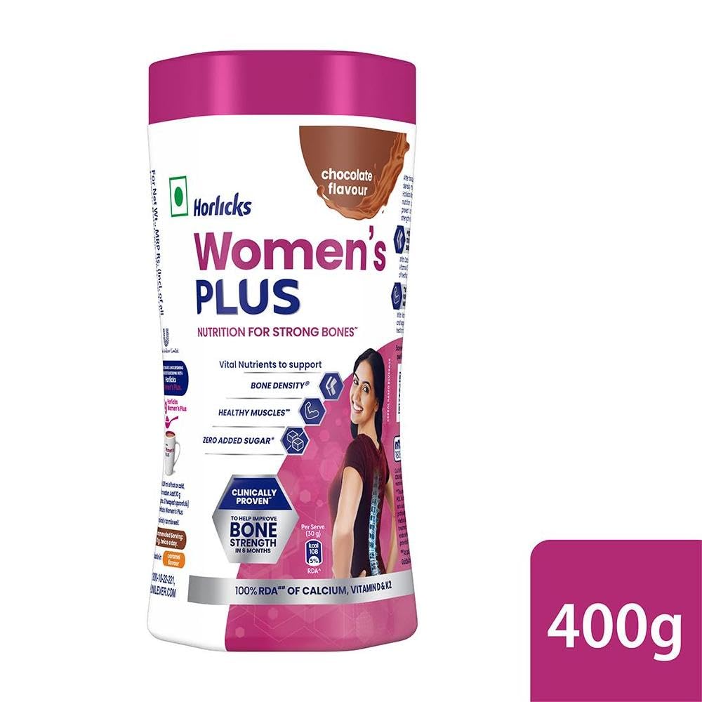 Horlicks Women's Plus Chocolate Nutrition Drink | 400 g Jar