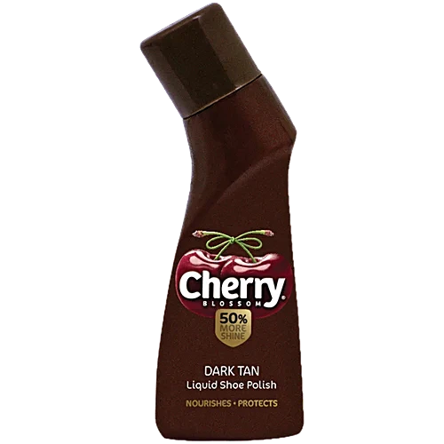 Cherry Blossom Dark Tan Liquid Shoe Polish, 75 ml
