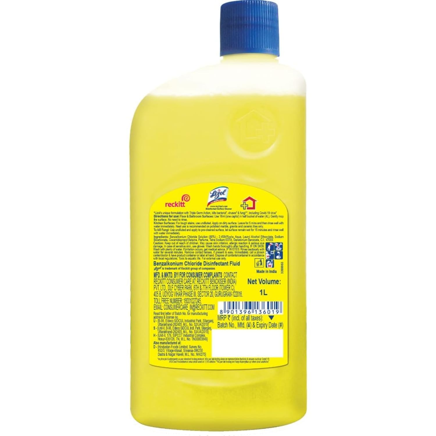 Lizol Disinfectant Surface & Floor Cleaner Liquid, Citrus - 1 Litre | Suitable for All Floor Cleaner Mops