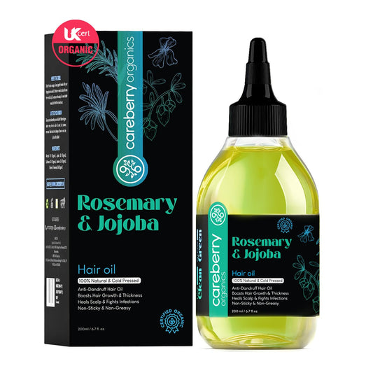 Careberry 100% Organic Rosemary & Jojoba Anti Dandruff Hair Oil - 200 ml