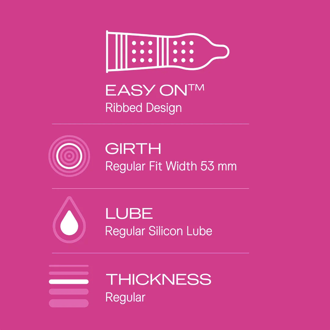 Skip to product information   Durex Quality   Discreet Delivery   Free Express Shipping*   Best Price Online  Durex Extra Ribbed - 10 Condoms