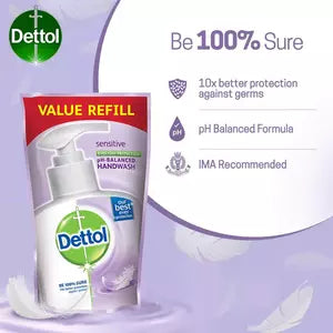 Dettol Sensitive Germ Protection (Pack Of 3) Handwash Refill Of 175 Ml