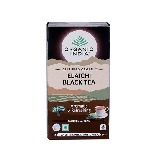 Organic India Elaichi Flavoured Black Tea Bags - 25 Teabags