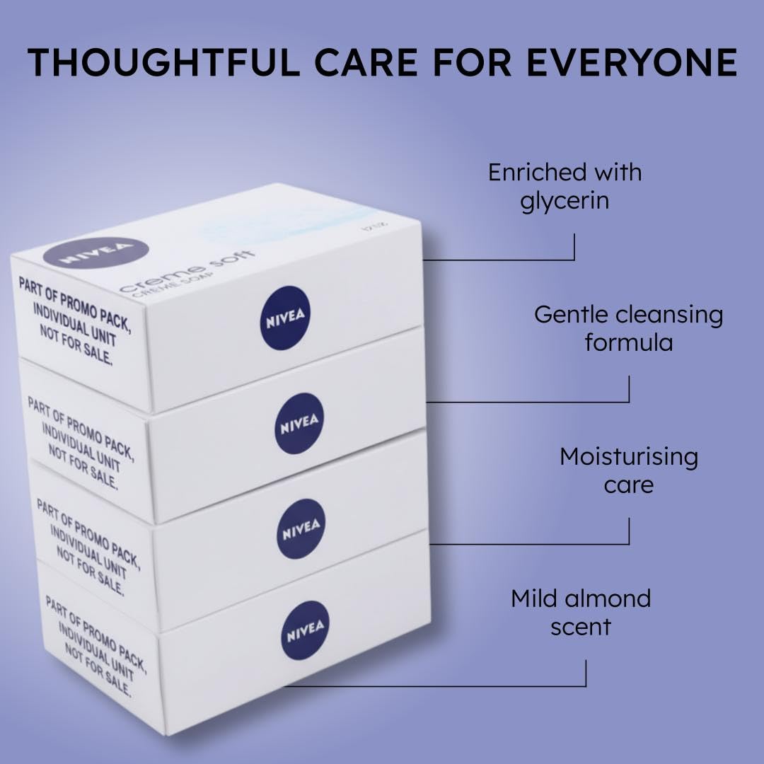 Nivea Creme Soft Soap - 125 gm - Set of 4