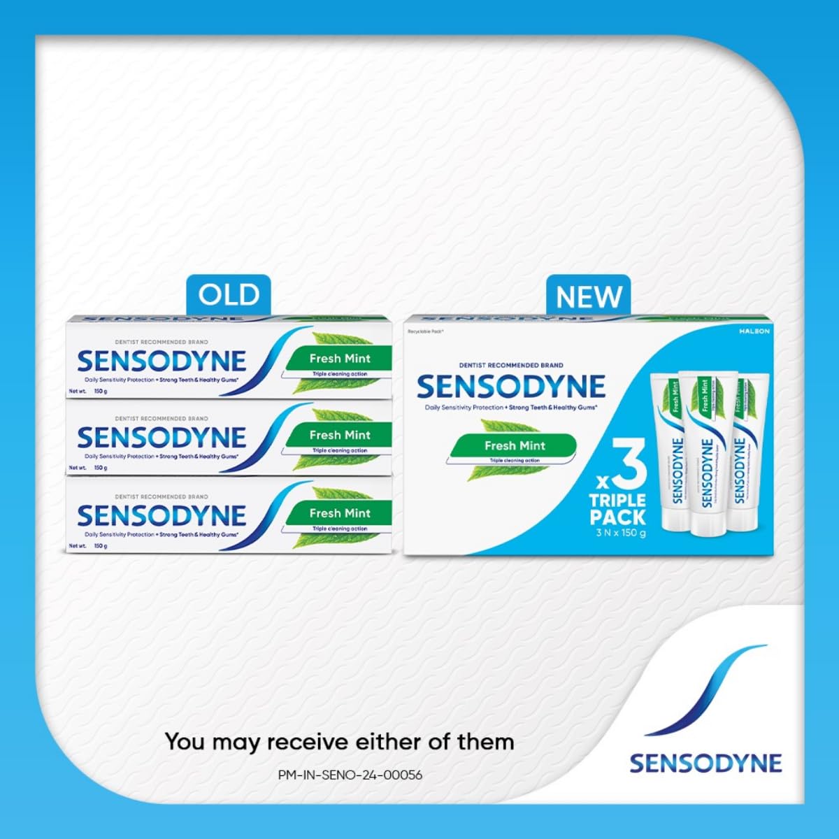 Sensodyne Toothpaste Fresh Mint|Daily Sensitivity Relief Tooth Paste Combo Pack - 450gm (150gm x 3)|