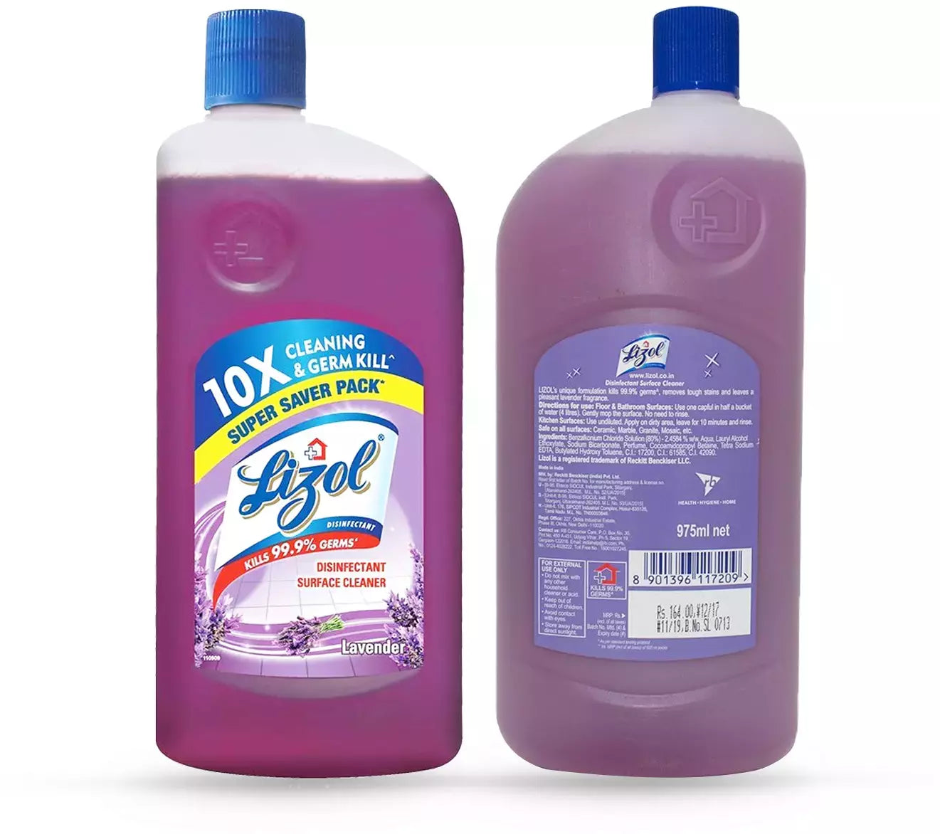 Lizol Lavender Disinfectant Floor Cleaner Liquid Bottle Of 975 Ml