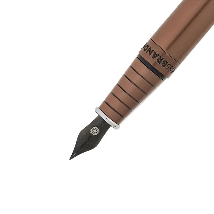 Swissbrand Legacy 2502 Premium Pen – Matte Brown Lacquer Finish, Smooth Writing, Elegant Gift Pen, Blue Ink (Fountain Pen)