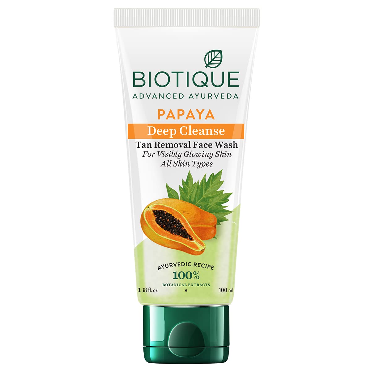 Biotique Papaya Deep Cleanse Face Wash | Gentle Exfoliation | Visibly Glowing Skin | 100ml