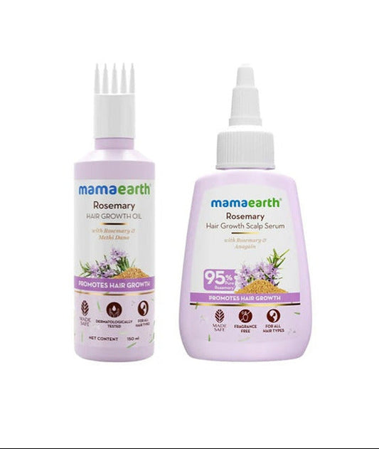 Mamaearth Rosemary Hair Growth Oil - 150 ml & Hair Growth Scalp Serum - 50 ml Combo