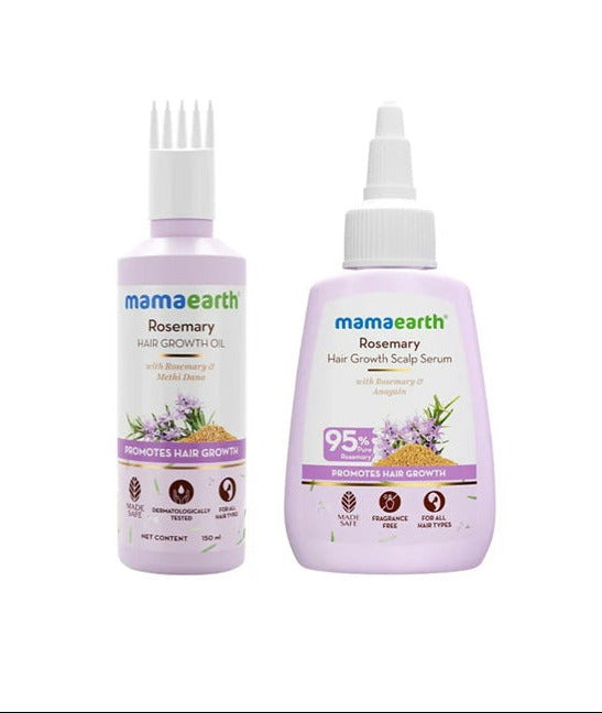 Mamaearth Rosemary Hair Growth Oil - 150 ml & Hair Growth Scalp Serum - 50 ml Combo