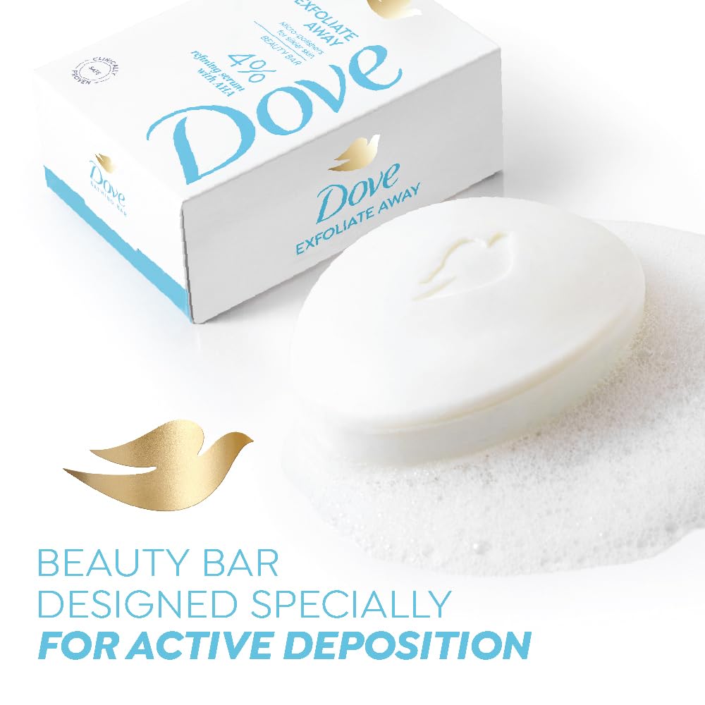 Dove Exfoliate Away Serum Beauty Bar with 4% Refining Serum + AHA - set of 3 (125gx3)