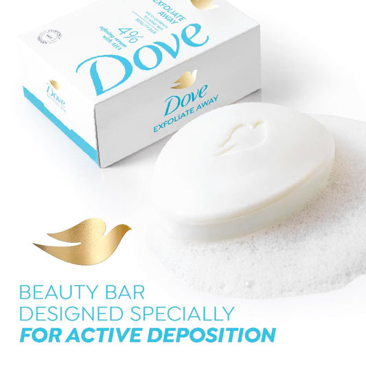 Dove Exfoliate Away Serum Beauty Bar with 4% Refining Serum + AHA - set of 3 (125gx3)