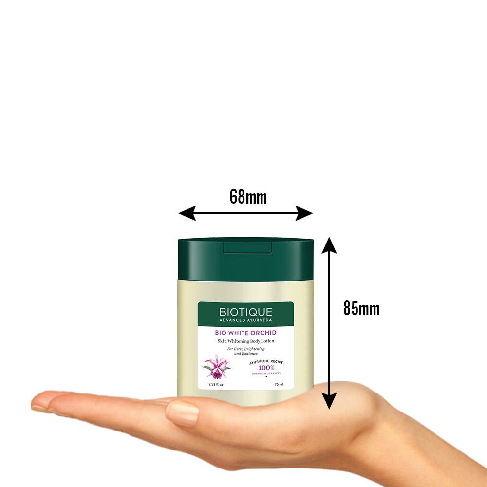 Biotique White Orchid Skin Brightening Body Lotion for Normal Skin, 75ml