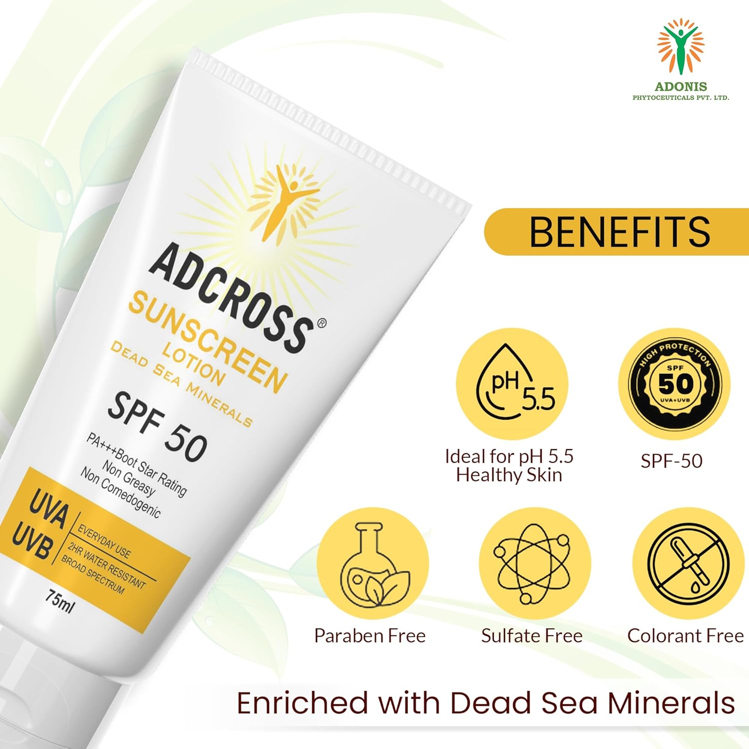 Adonis Adcross Sunscreen Lotion - 75 ml