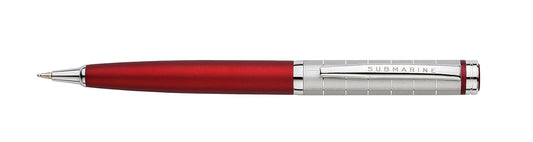 Ball Pen and Roller Pen with Silver Clip Hexa Set (Grey/Red)