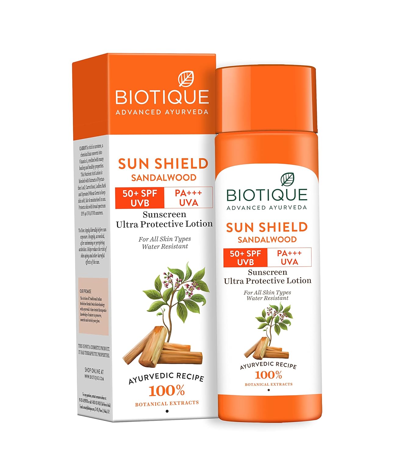 Biotique Bio Sandalwood Sunscreen Ultra Soothing Face Lotion, SPF 50+ |Ultra Protective Lotion| 190 ml