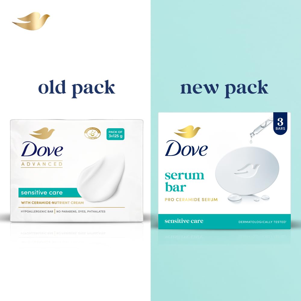 Dove Advanced Sensitive Care Bar With Ceramide And Nutrient Cream - 125 gm - set of 3