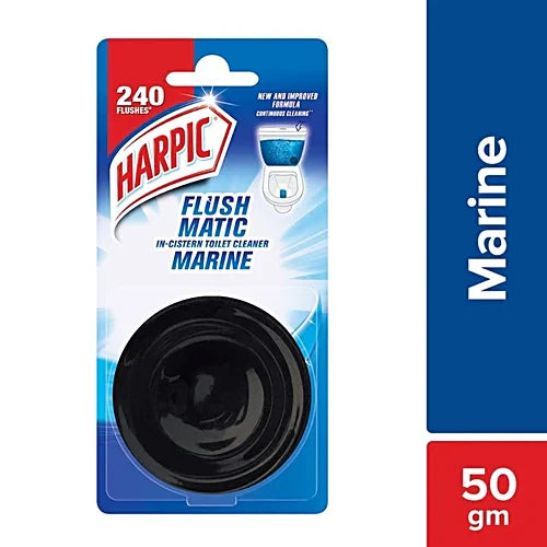 Harpic Flushmatic In-Cistern Toilet Cleaner Block, Marine, 50 g