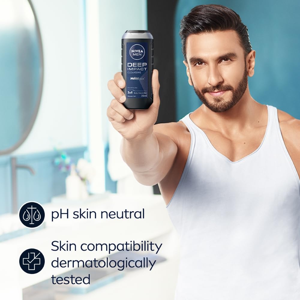 Nivea Men Deep Impact Cleansing Shower Gel - 250 ml