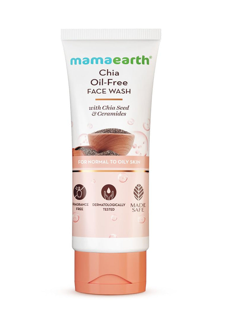 Mamaearth Chia Oil-Free Face Wash with Chia Seed & Ceramides for Normal to Oily Skin - 100 ml