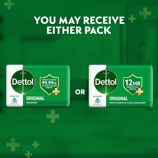 Dettol Original Germ Protection Bathing Soap Bar (625gm) | Kills 99.99% germs, 125gm , Pack of 5