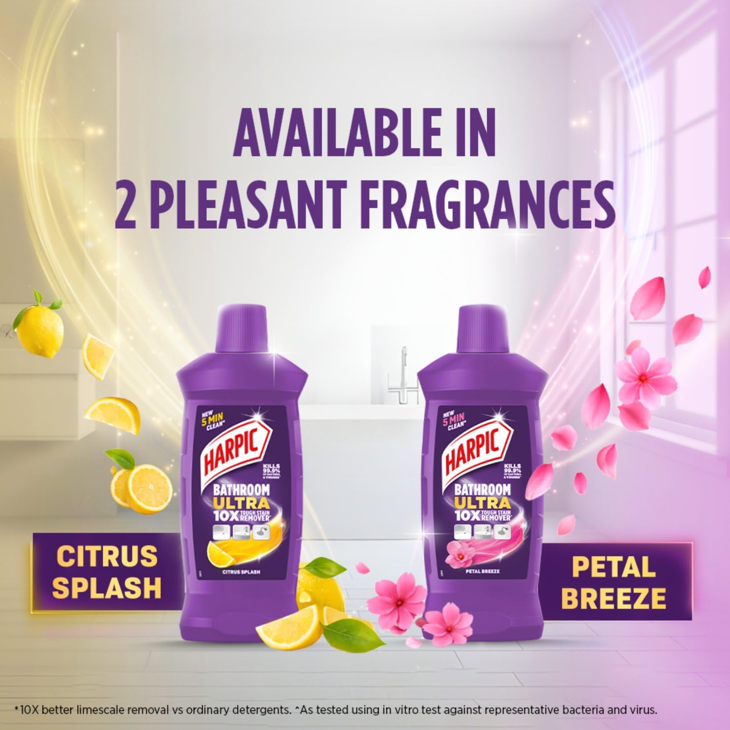 Harpic Bathroom Cleaner Ultra | Petal Breeze | 500 ml | 10X Tough Stain Remover