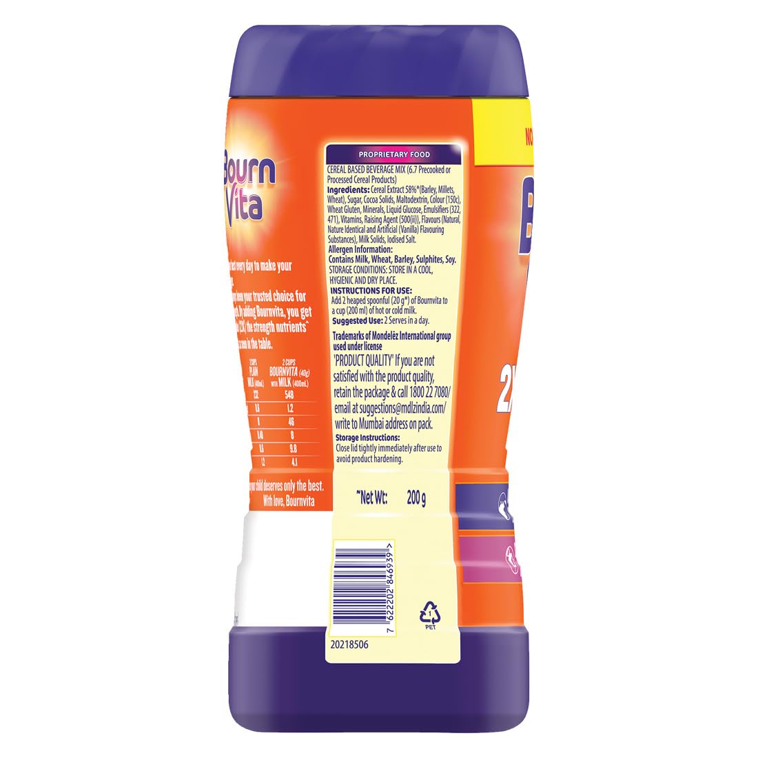 Bournvita Chocolate Nutrition Drink, 200 g Jar