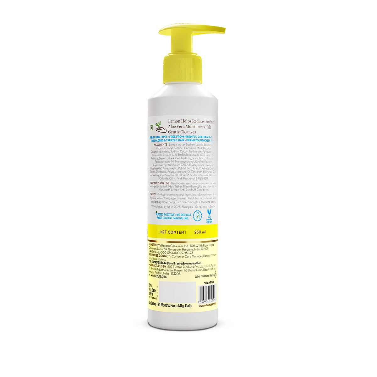 Mamaearth Lemon Anti-Dandruff Shampoo For Itchy & Flaky Scalp - 250 ml