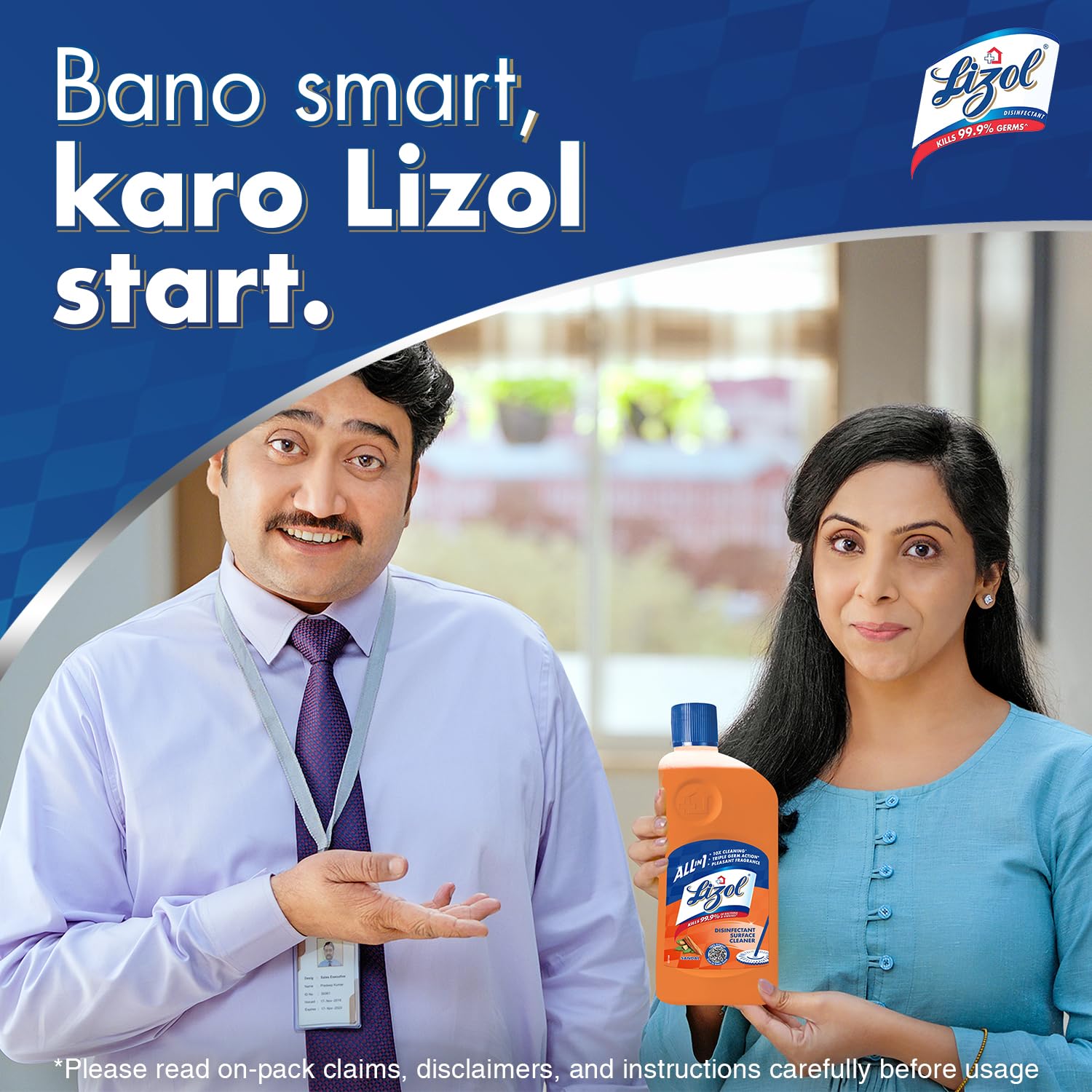 Lizol Disinfectant Surface & Floor Cleaner Liquid, Sandal - 500 ml | Kills 99.9% Germs