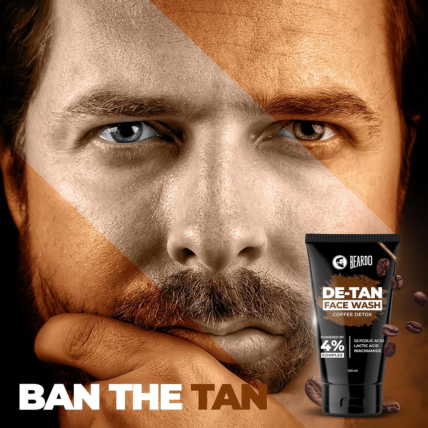 BEARDO DeTan Face Wash for Men, 100ml