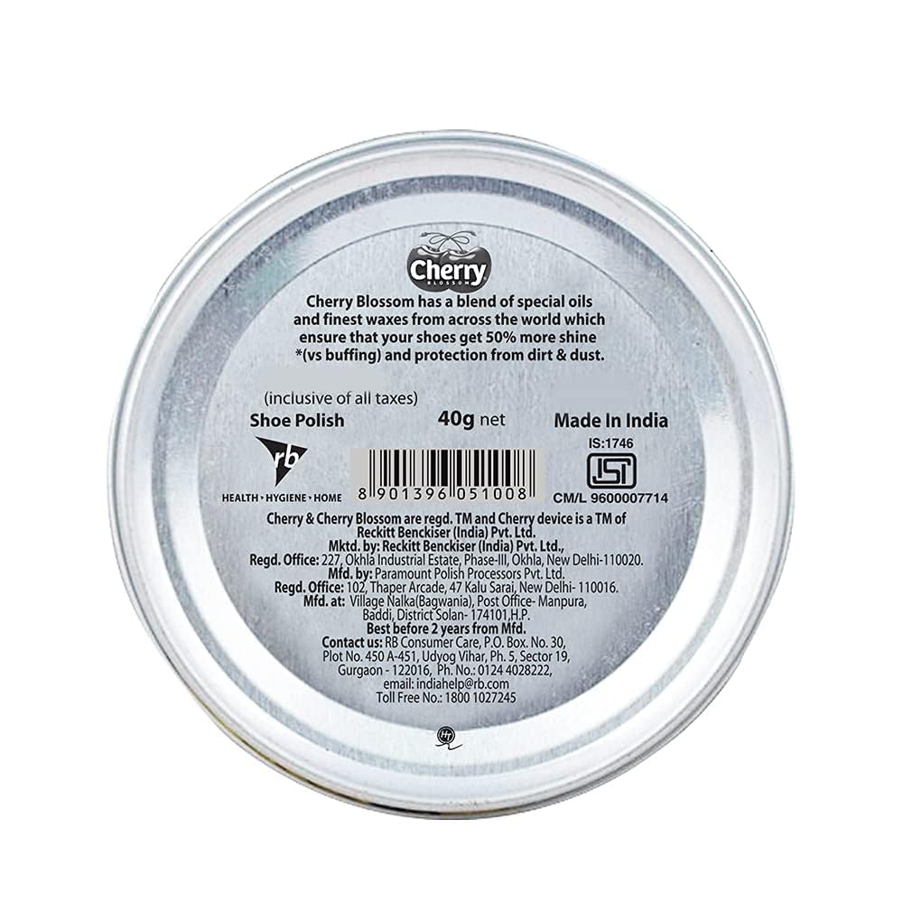 Cherry Blossom Wax Shoe Polish Dark Tan - 40gm