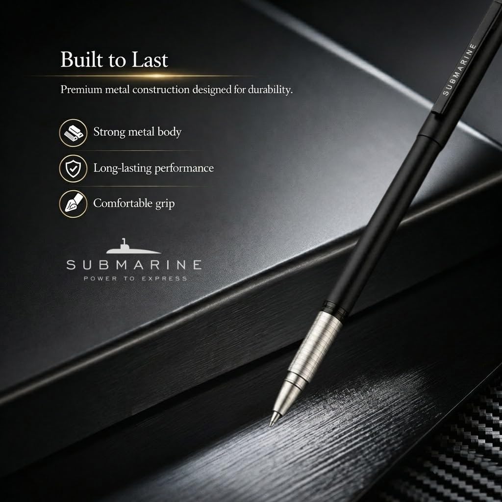 Submarine 920 Slim Premium Metal Black Ball Pen