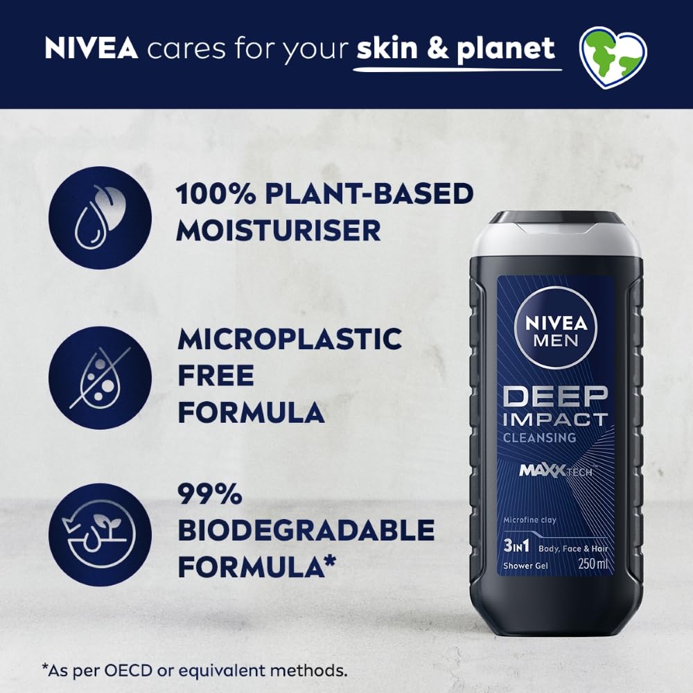 Nivea Men Deep Impact Cleansing Shower Gel - 250 ml