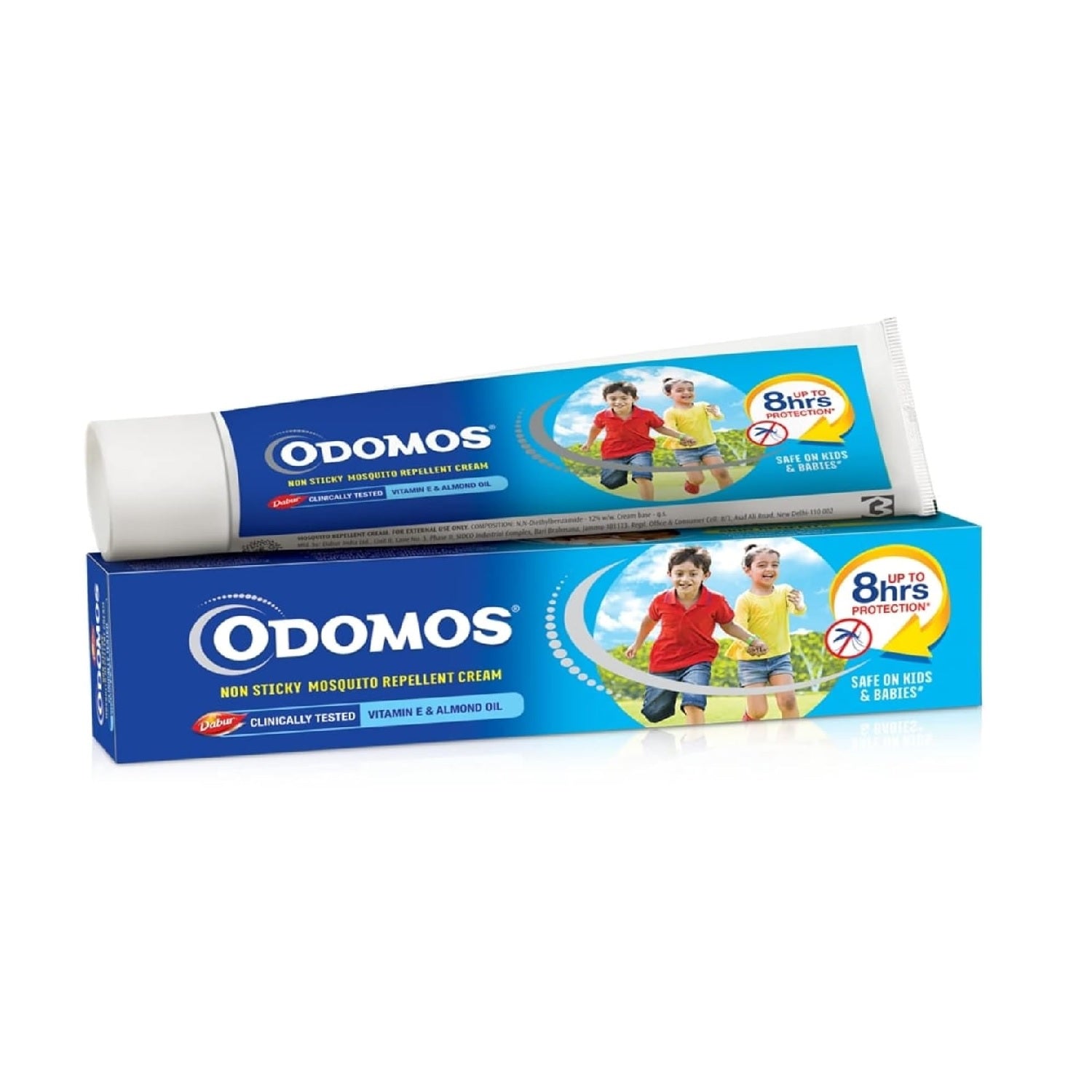 Dabur Odomos Non-Sticky Mosquito Repellent Cream With Vitamin E & Almond - 50 gm - Pack of 1