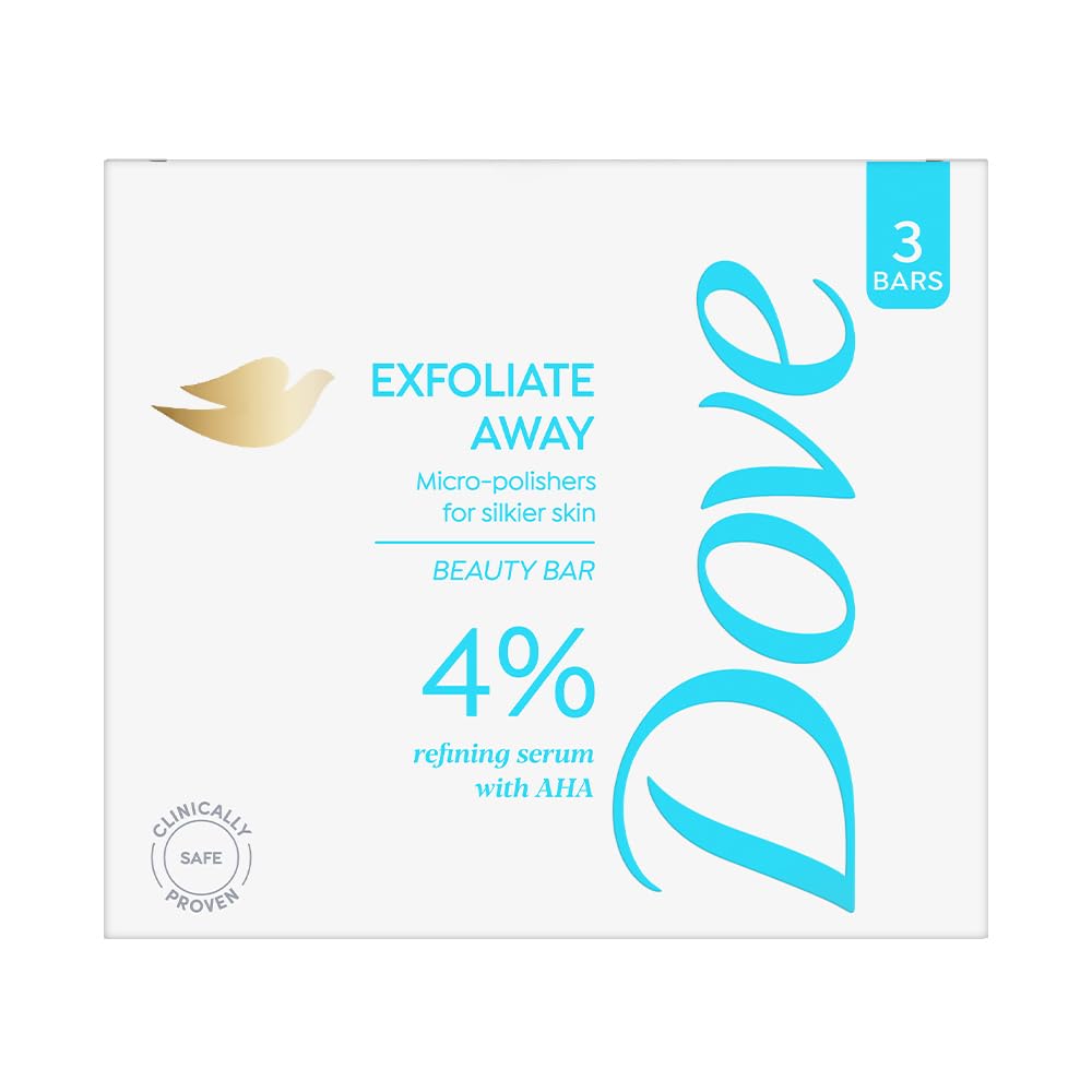 Dove Exfoliate Away Serum Beauty Bar with 4% Refining Serum + AHA - set of 3 (125gx3)