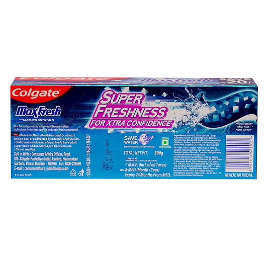 Colgate Toothpaste Maxfresh with Cooling Crystals, 2 X150 gm