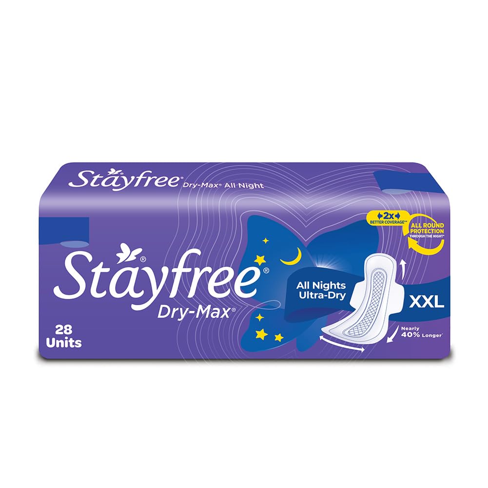 Stayfree Dry Max All Night Ultra Dry Napkins - 28 Napkins - XXL