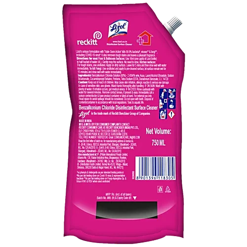 Lizol All-In-One Disinfectant Surface Cleaner - Kills 99.9% Germs, Floral, 750 ml