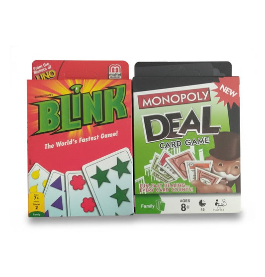 UNO Blink & Monopoly Deal Card Game Combo | Friends, Family & Travel