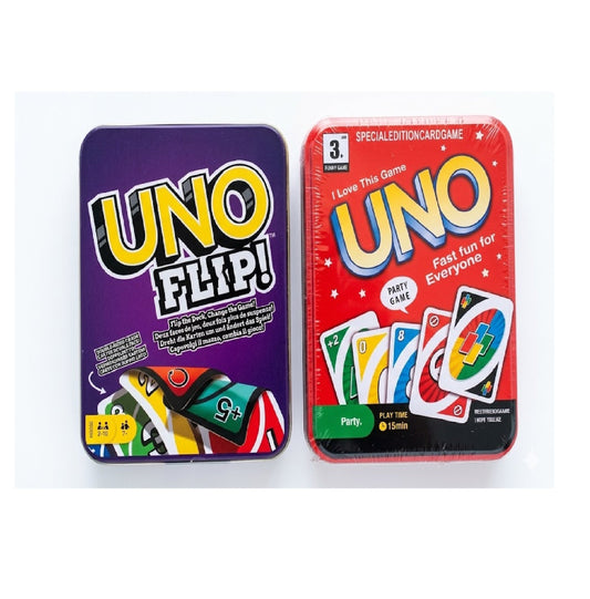 UNO Flip Tin Card Game & UNO Red Tin Card Game Combo | Friends, Family & Travel