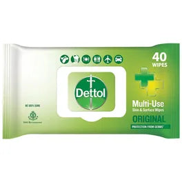 Dettol Disinfectant Multi-Use Skin & Surface Wipes, 40 pcs