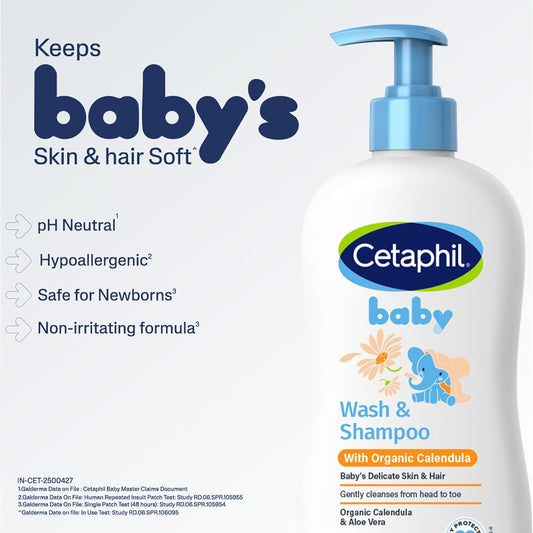 Cetaphil Baby Wash & Shampoo with Organic Calendula - 400 ml