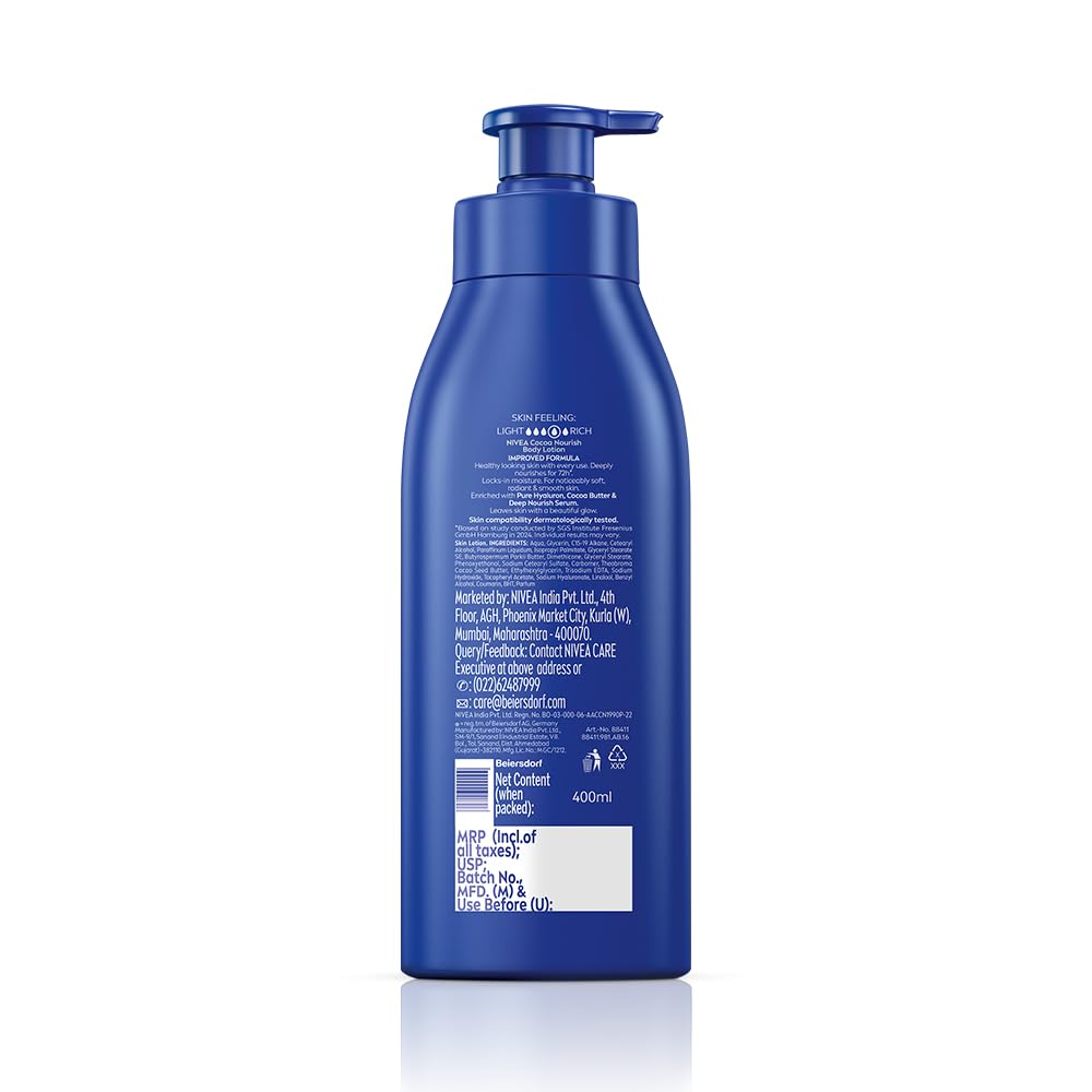 Nivea Body Lotion for Very Dry Skin, Cocoa Nourish - 400 ml