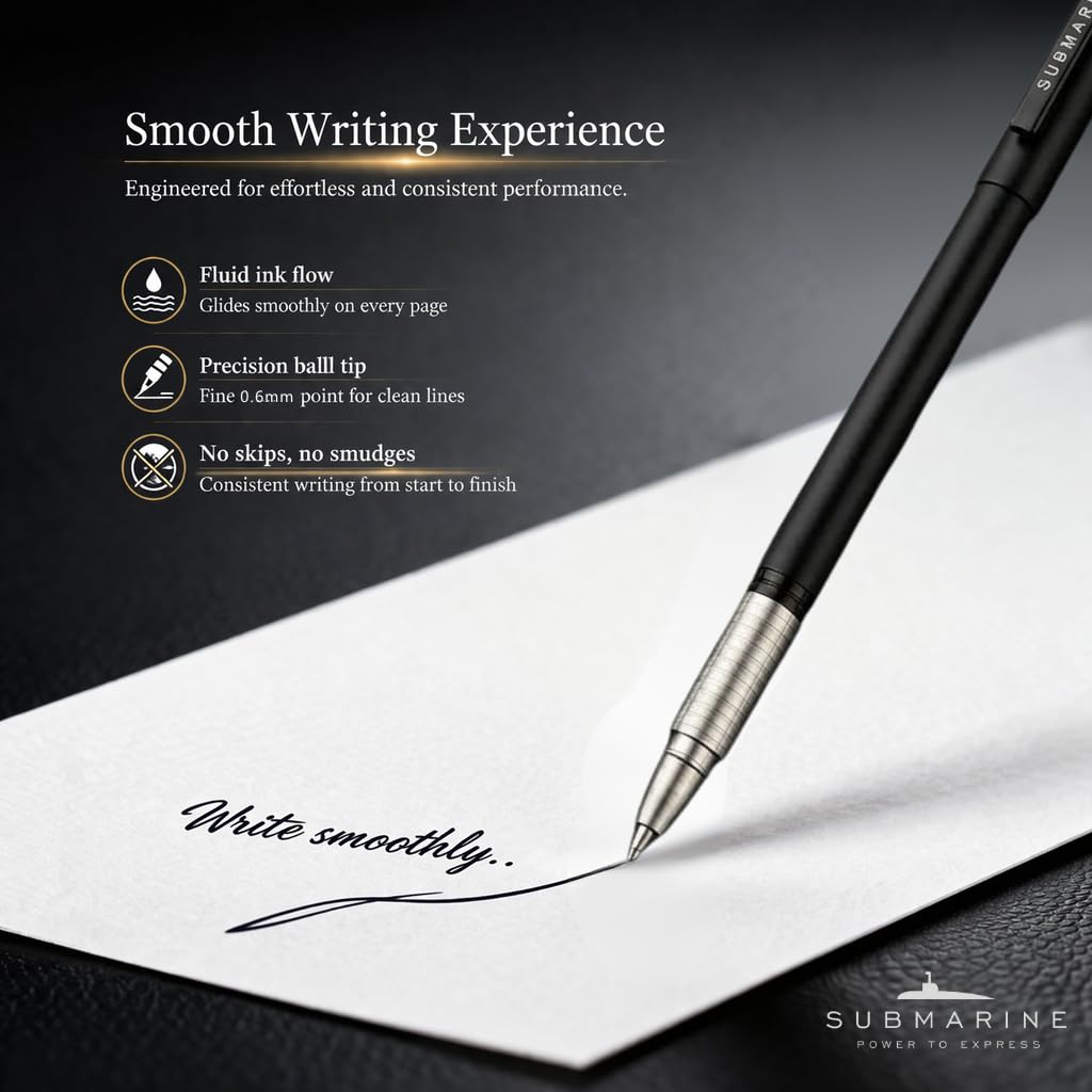 Submarine 920 Slim Premium Metal Black Ball Pen