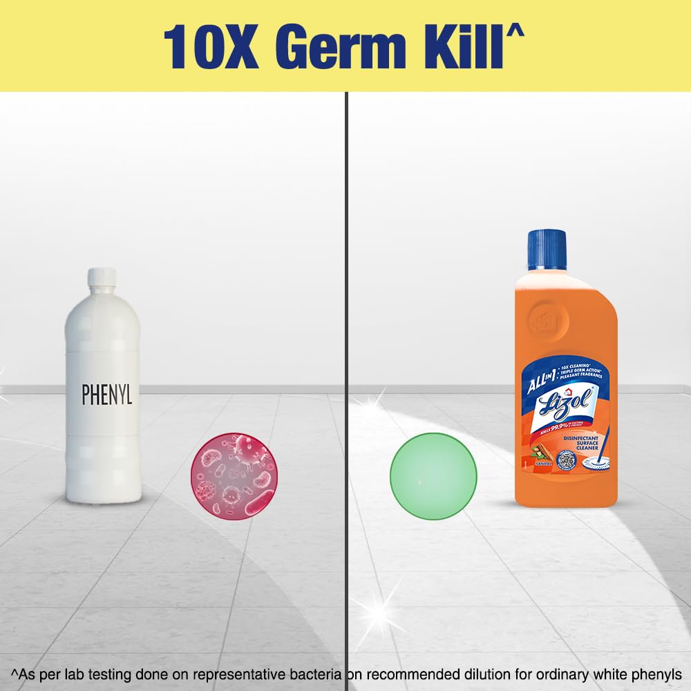 Lizol Disinfectant Surface & Floor Cleaner Liquid, Sandal - 500 ml | Kills 99.9% Germs