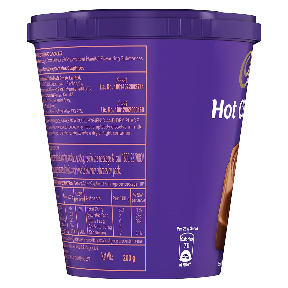 Cadbury Hot Chocolate Drink Powder Mix - 200 gm