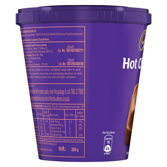 Cadbury Hot Chocolate Drink Powder Mix - 200 gm